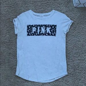 PINK VS grey top